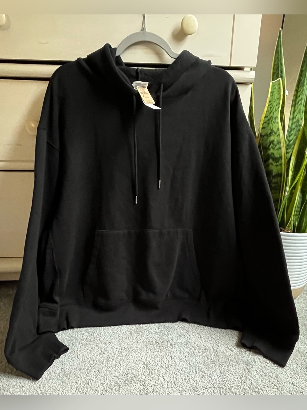 NWT Victorias Secret Pink Fleece Pullover Hoodie in Black XL
